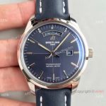 Swiss Grade Copy Breitling Transocean Day & Date V7 Factory Watch Blue Dial Blue Leather Strap